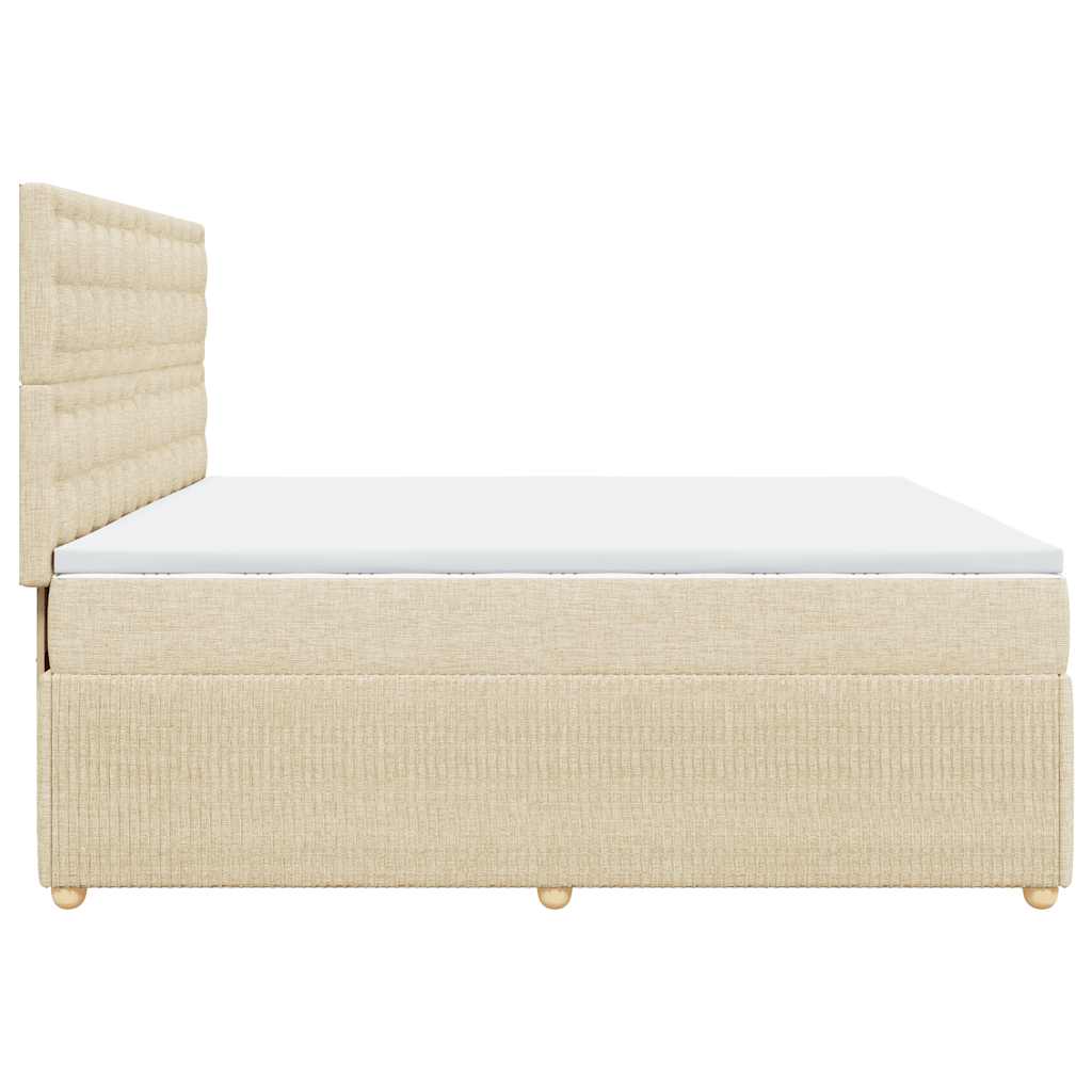 Sommier à lattes de lit avec matelas Crème 200x200 cm Tissu - XIOS