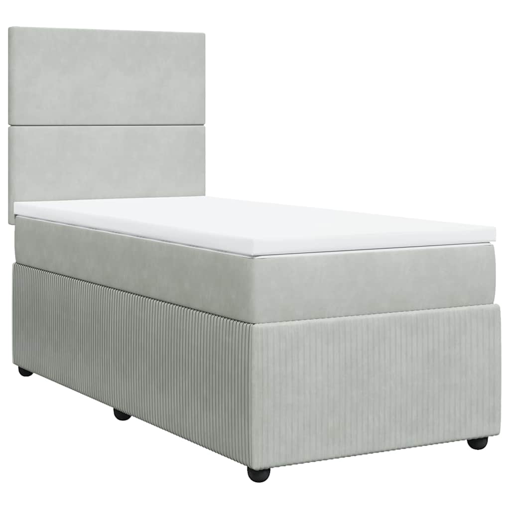 Sommier à lattes de lit et matelas Gris clair 80x200 cm Velours - XIOS