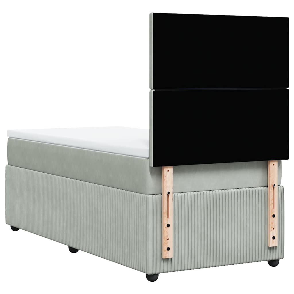Sommier à lattes de lit et matelas Gris clair 80x200 cm Velours - XIOS