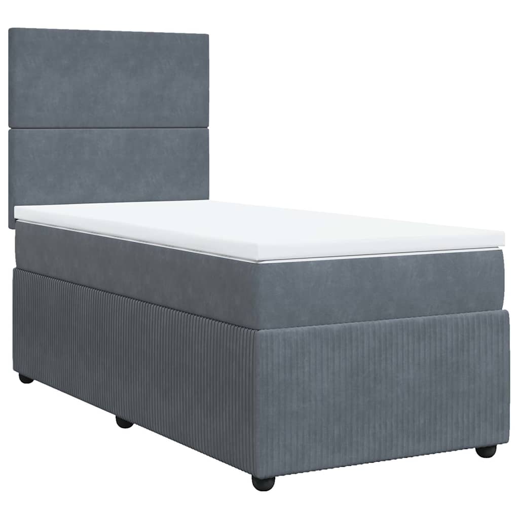 Sommier à lattes de lit et matelas Gris foncé 80x200 cm Velours - XIOS
