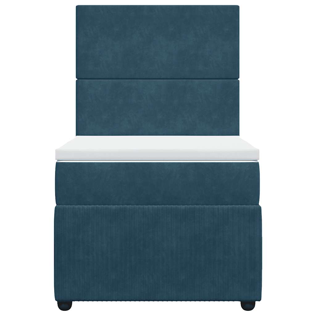 Sommier à lattes de lit avec matelas bleu 80x200 cm velours - XIOS