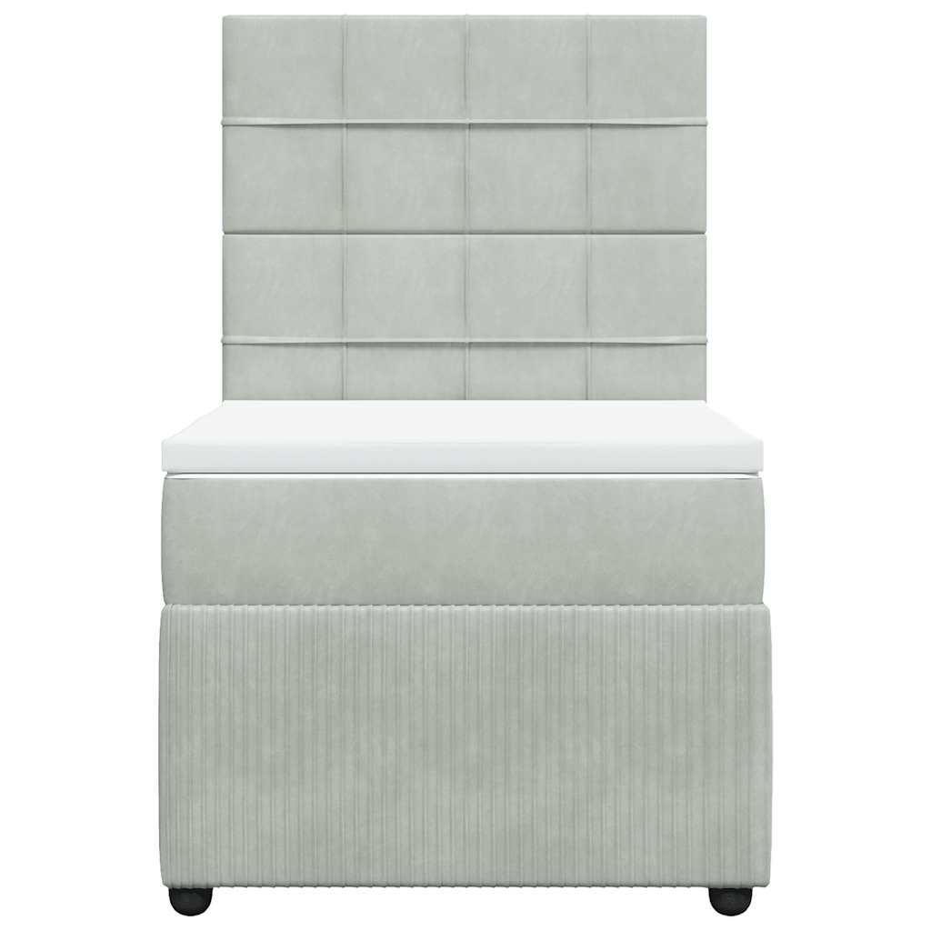 Sommier à lattes de lit et matelas Gris clair 80x200 cm Velours - XIOS