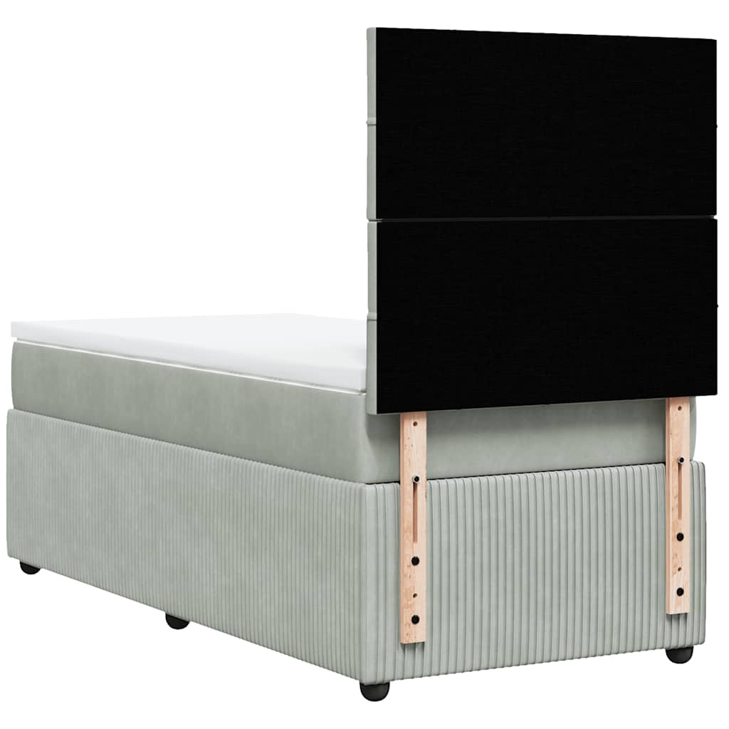 Sommier à lattes de lit et matelas Gris clair 80x200 cm Velours - XIOS