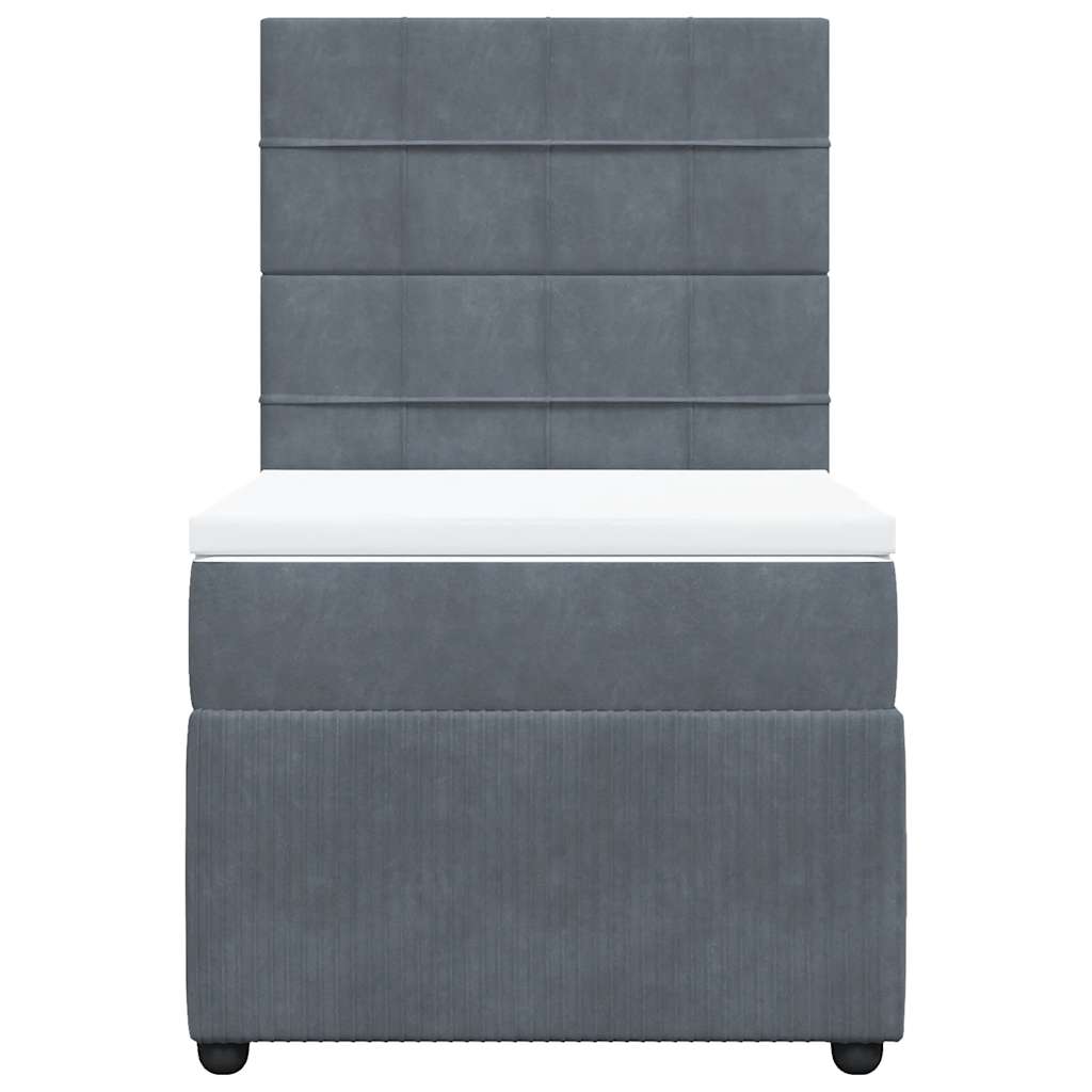 Sommier à lattes de lit et matelas Gris foncé 80x200 cm Velours - XIOS