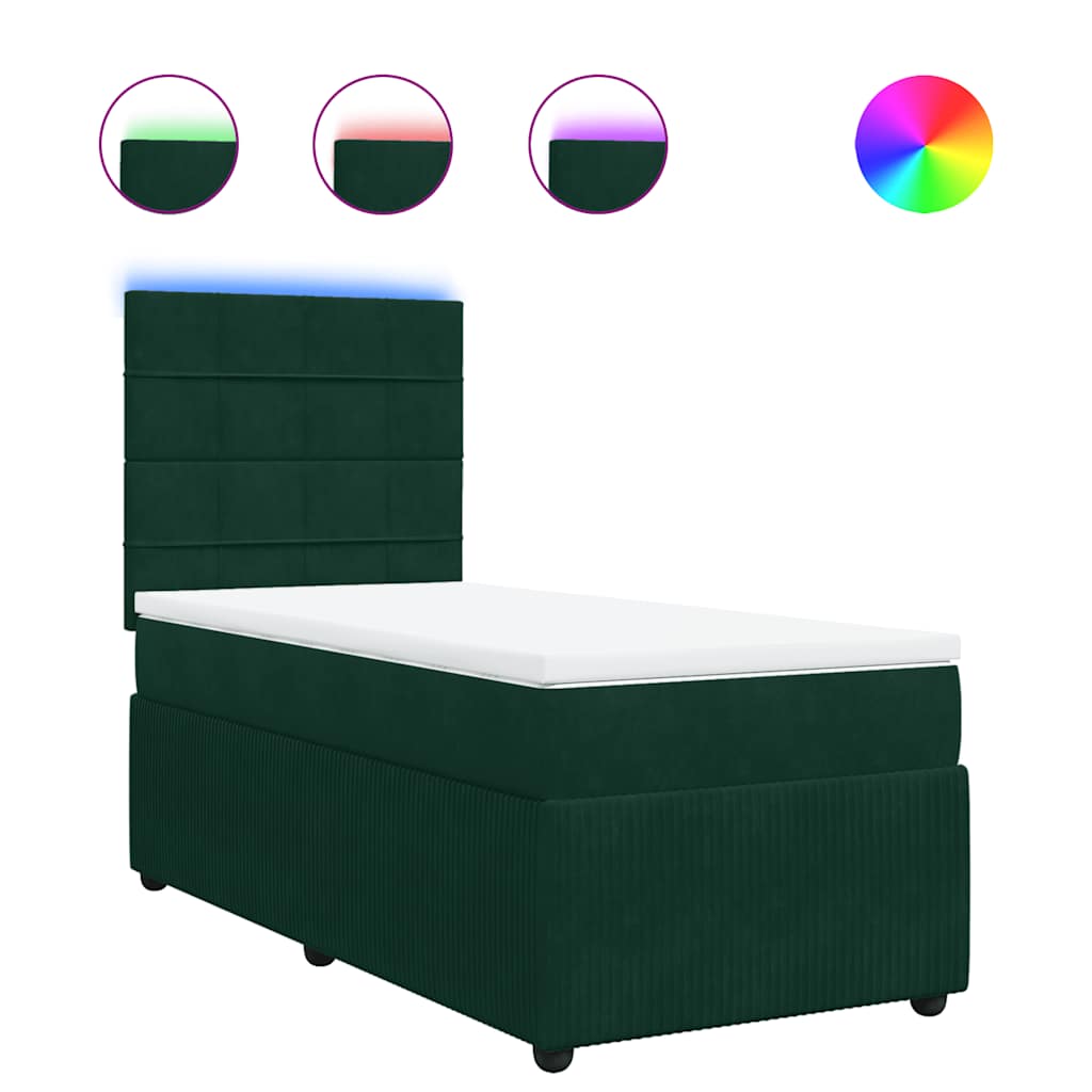 Sommier à lattes de lit et matelas Vert foncé 80x200 cm Velours - XIOS