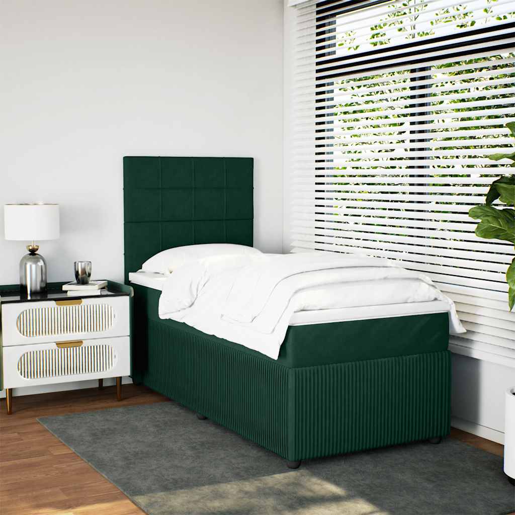 Sommier à lattes de lit et matelas Vert foncé 80x200 cm Velours - XIOS