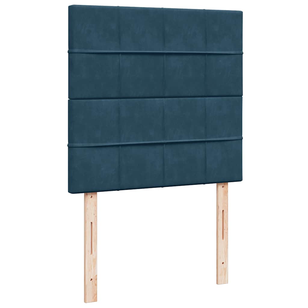 Sommier à lattes de lit avec matelas bleu 80x200 cm velours - XIOS