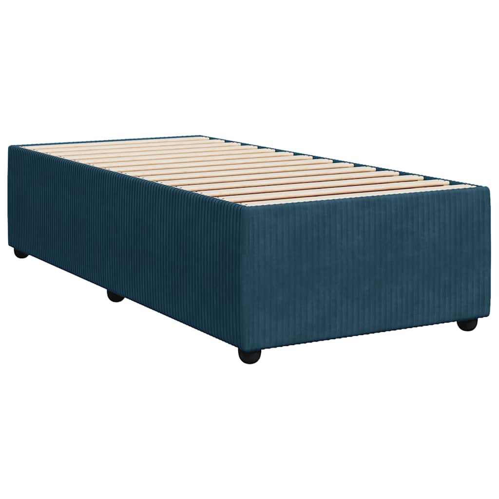 Sommier à lattes de lit avec matelas bleu 80x200 cm velours - XIOS