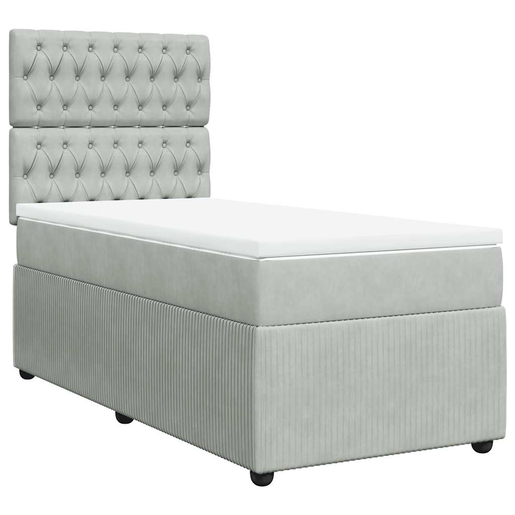Sommier à lattes de lit et matelas Gris clair 80x200 cm Velours - XIOS