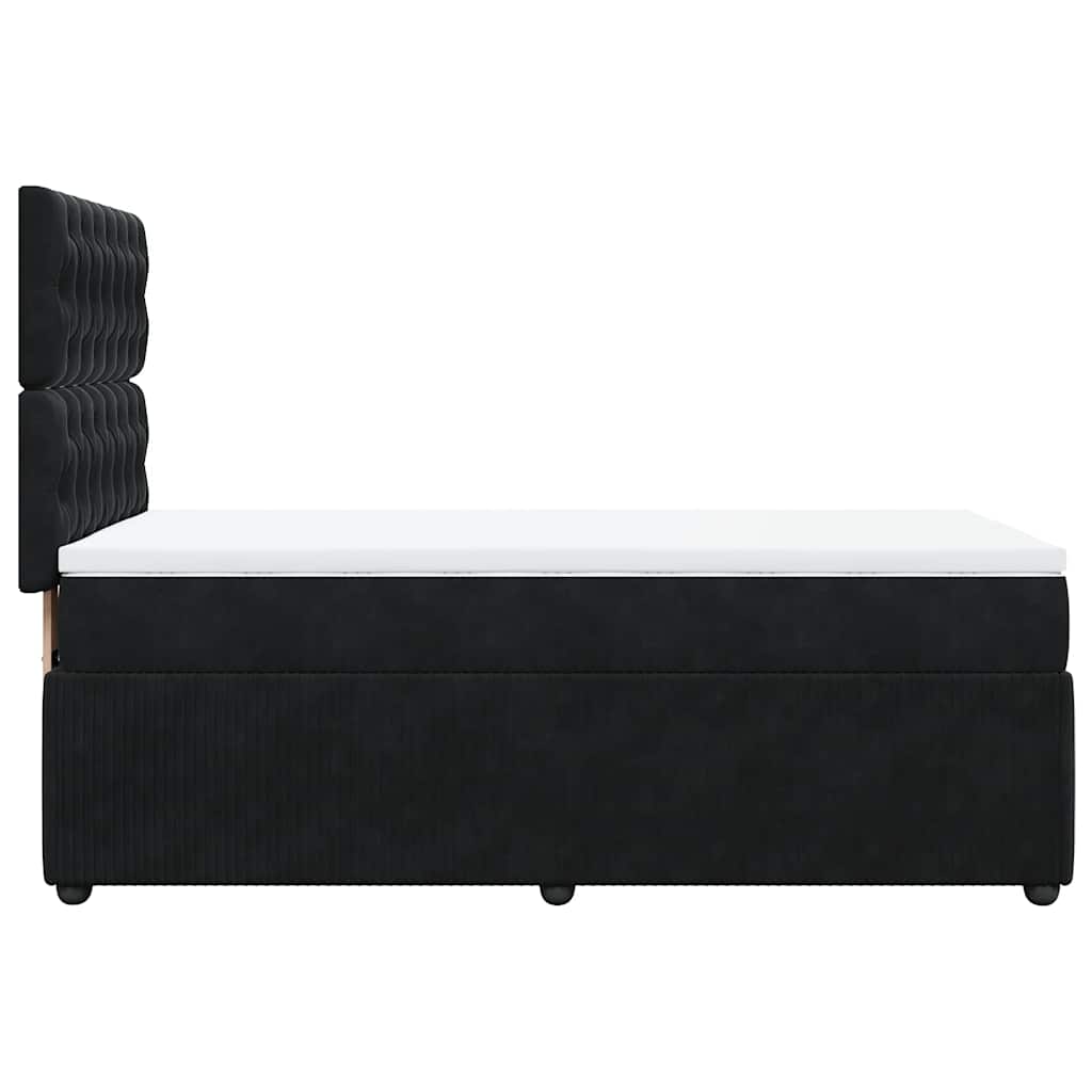 Sommier à lattes de lit et matelas Noir 80x200 cm Velours - XIOS