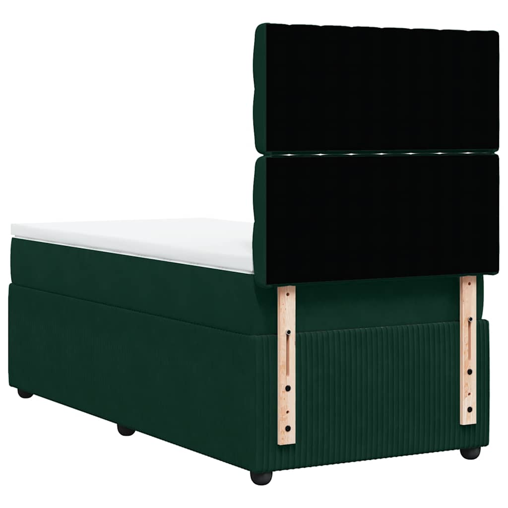 Sommier à lattes de lit et matelas Vert foncé 80x200 cm Velours - XIOS