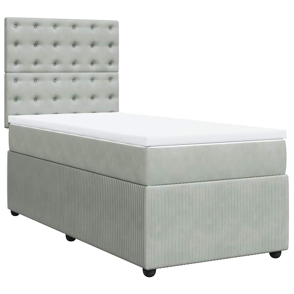 Sommier à lattes de lit et matelas Gris clair 80x200 cm Velours - XIOS