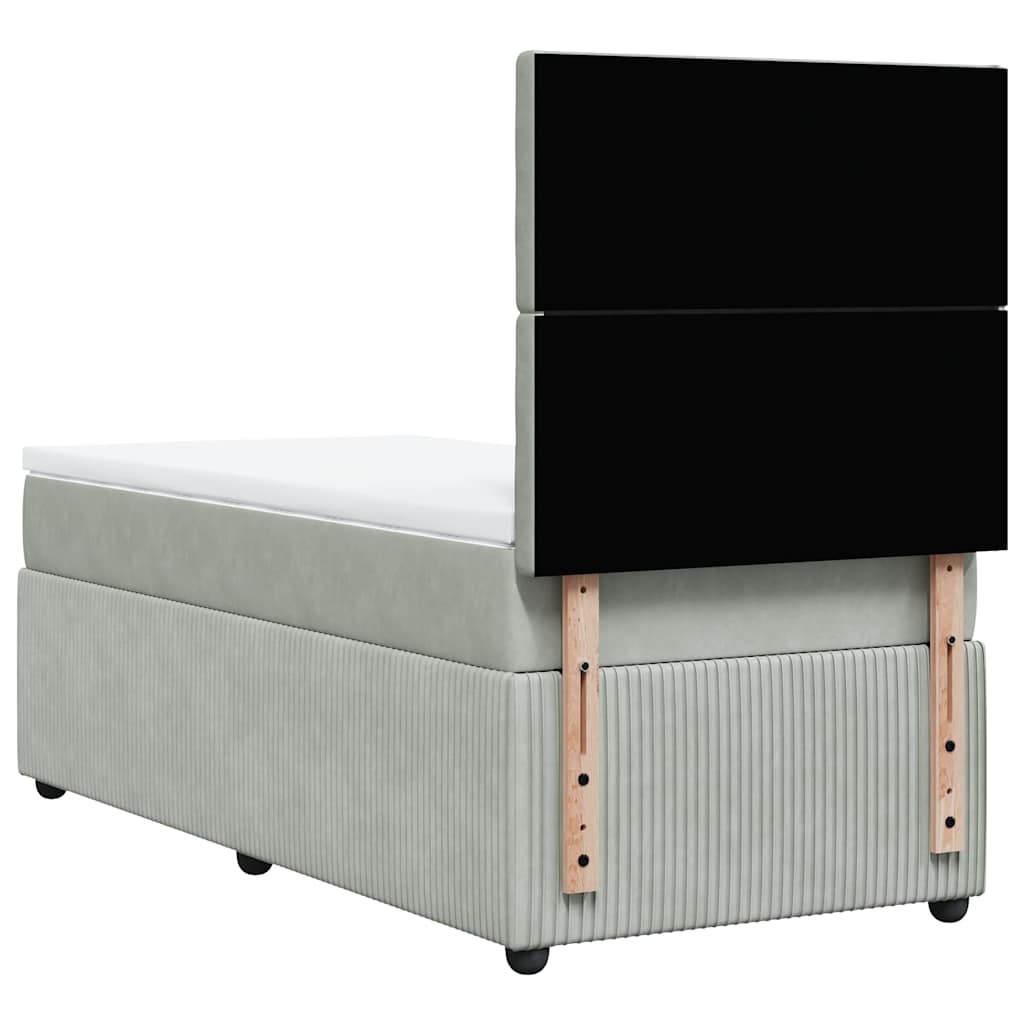 Sommier à lattes de lit et matelas Gris clair 80x200 cm Velours - XIOS