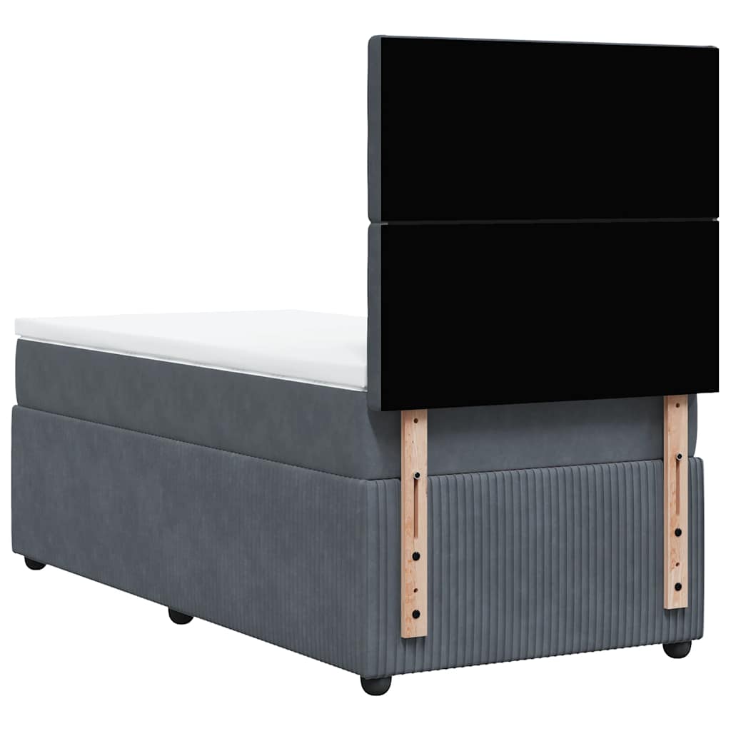 Sommier à lattes de lit et matelas Gris foncé 80x200 cm Velours - XIOS