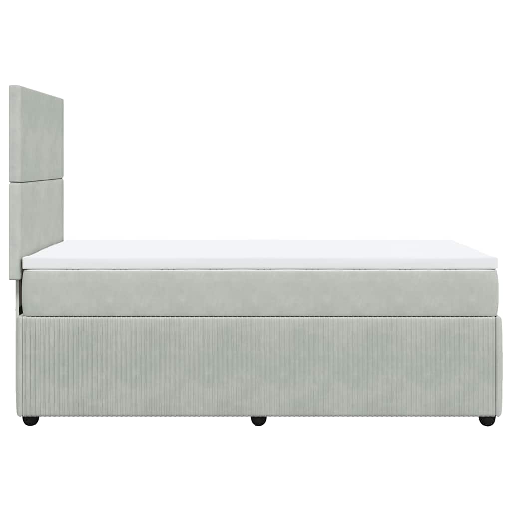 Sommier à lattes de lit et matelas Gris clair 90x190 cm Velours - XIOS