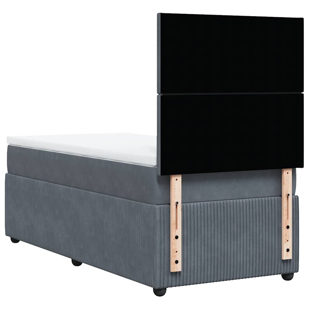 Sommier à lattes de lit et matelas Gris foncé 90x190 cm Velours - XIOS