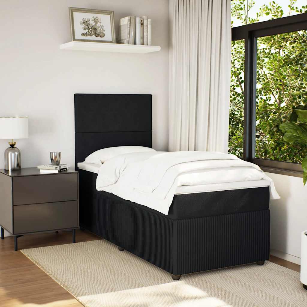 Sommier à lattes de lit avec matelas Noir 90x190 cm Velours - XIOS
