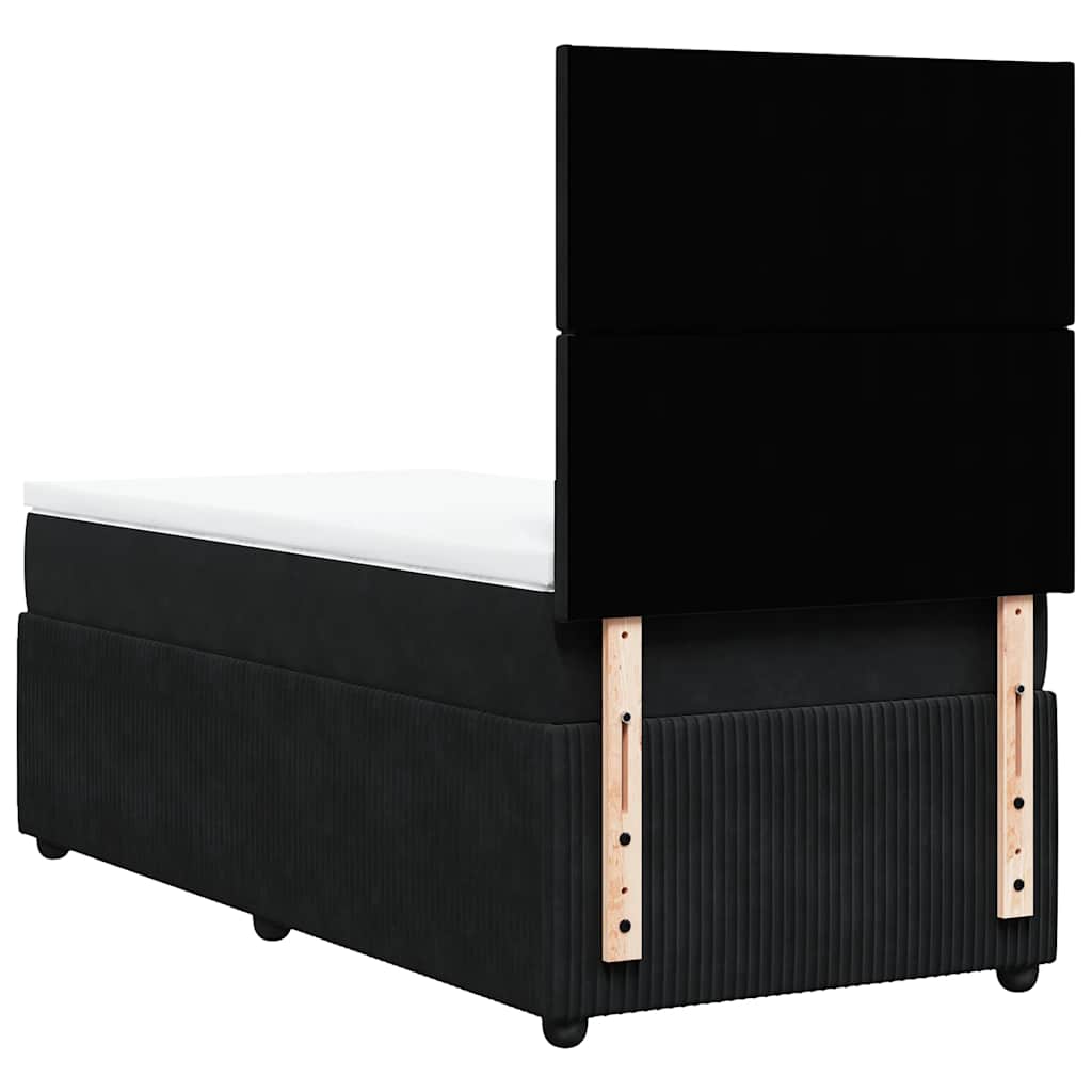 Sommier à lattes de lit avec matelas Noir 90x190 cm Velours - XIOS