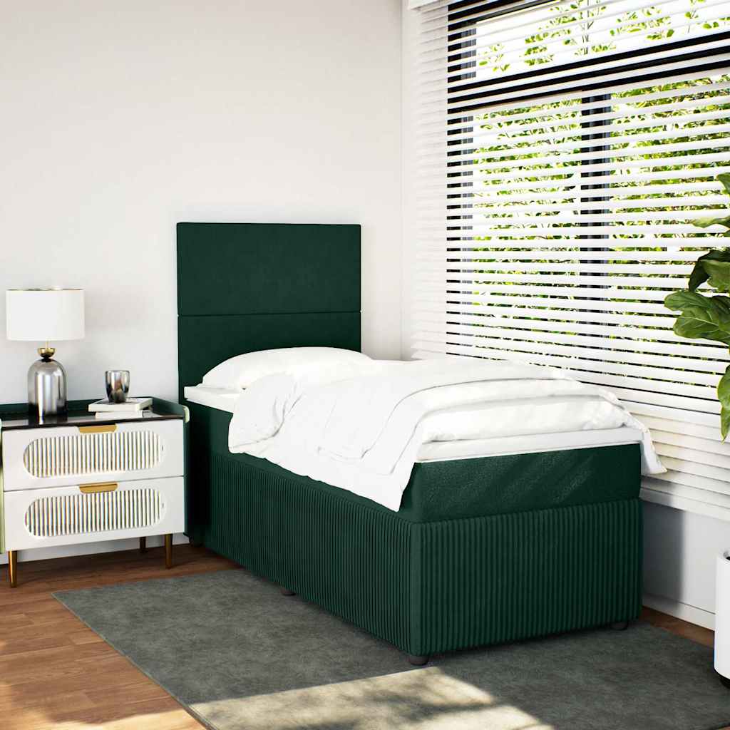 Sommier à lattes de lit avec matelas Vert foncé 90x190 cm - XIOS
