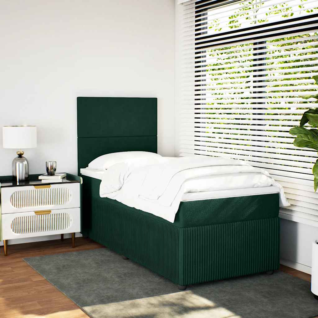 Sommier à lattes de lit avec matelas Vert foncé 90x190 cm - XIOS
