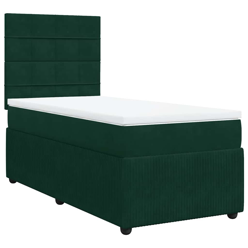Sommier à lattes de lit avec matelas Vert foncé 90x190 cm - XIOS