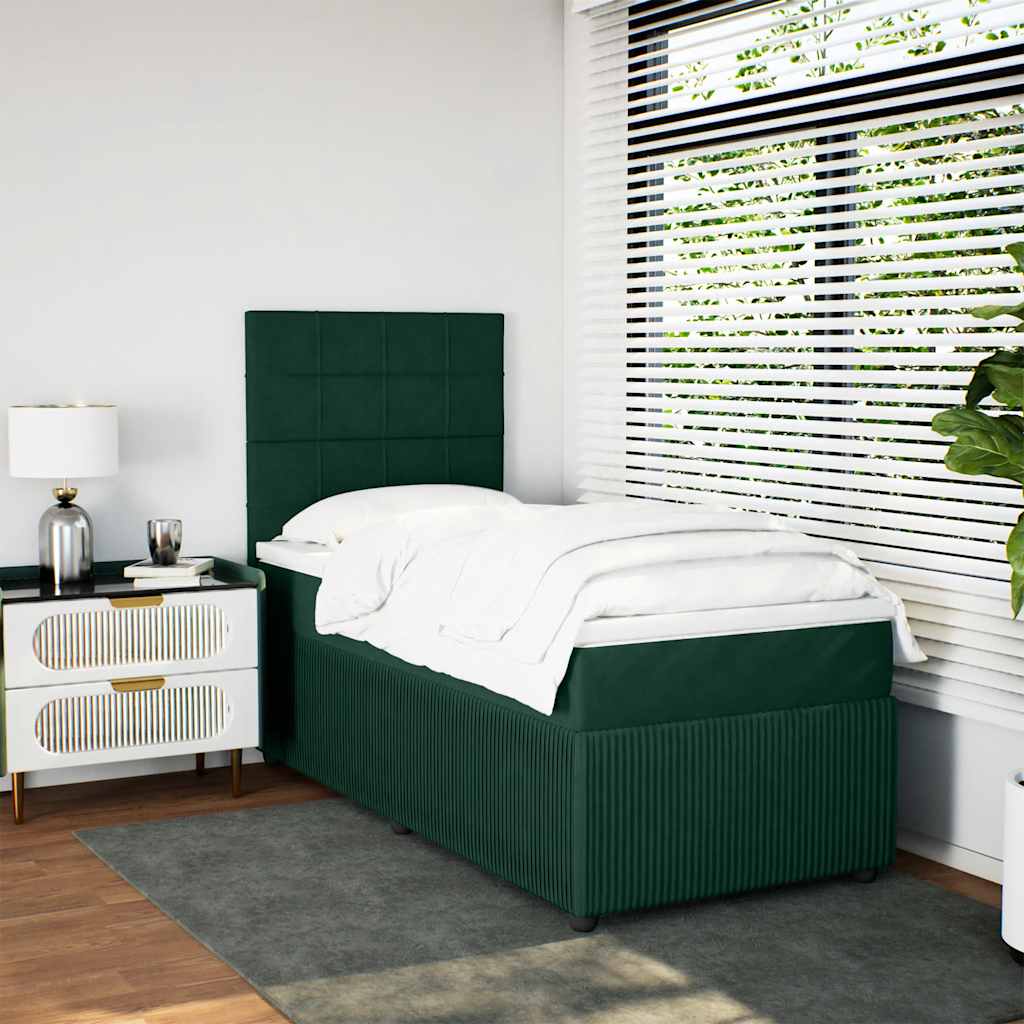 Sommier à lattes de lit avec matelas Vert foncé 90x190 cm - XIOS