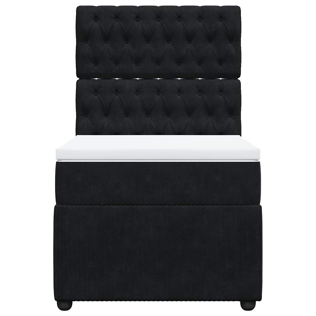 Sommier à lattes de lit avec matelas Noir 90x190 cm Velours - XIOS
