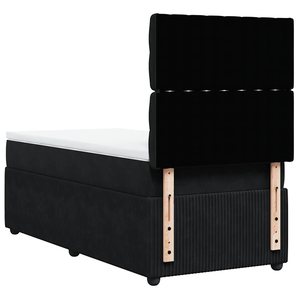 Sommier à lattes de lit avec matelas Noir 90x190 cm Velours - XIOS
