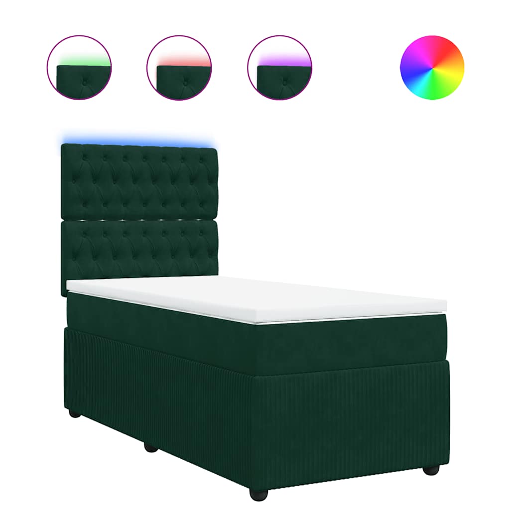 Sommier à lattes de lit avec matelas Vert foncé 90x190 cm - XIOS