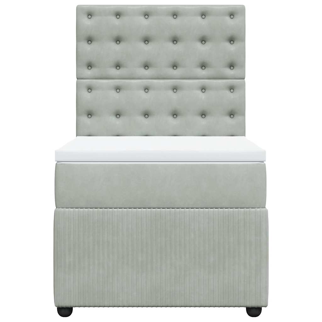 Sommier à lattes de lit et matelas Gris clair 90x190 cm Velours - XIOS
