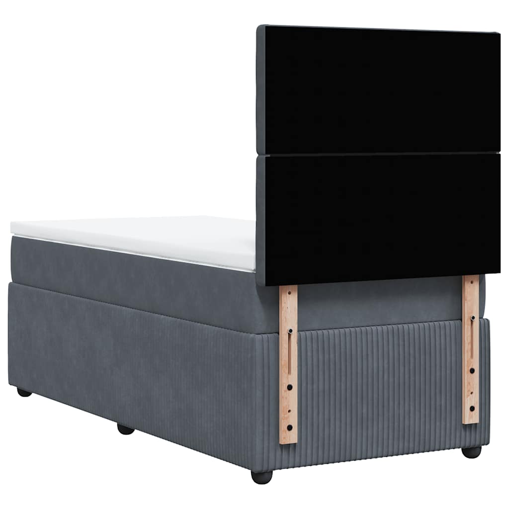 Sommier à lattes de lit et matelas Gris foncé 90x190 cm Velours - XIOS