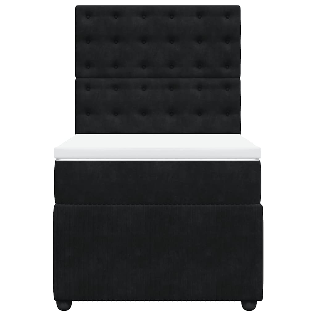 Sommier à lattes de lit avec matelas Noir 90x190 cm Velours - XIOS
