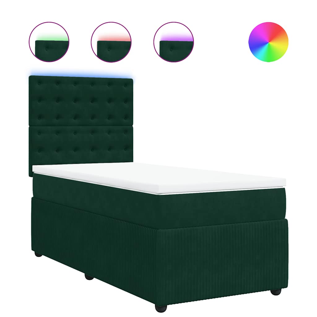 Sommier à lattes de lit avec matelas Vert foncé 90x190 cm - XIOS