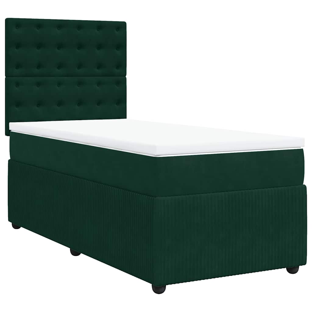 Sommier à lattes de lit avec matelas Vert foncé 90x190 cm - XIOS