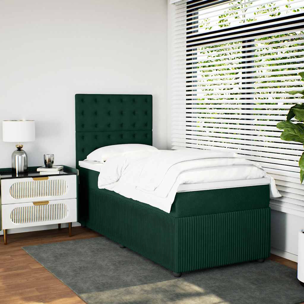 Sommier à lattes de lit avec matelas Vert foncé 90x190 cm - XIOS