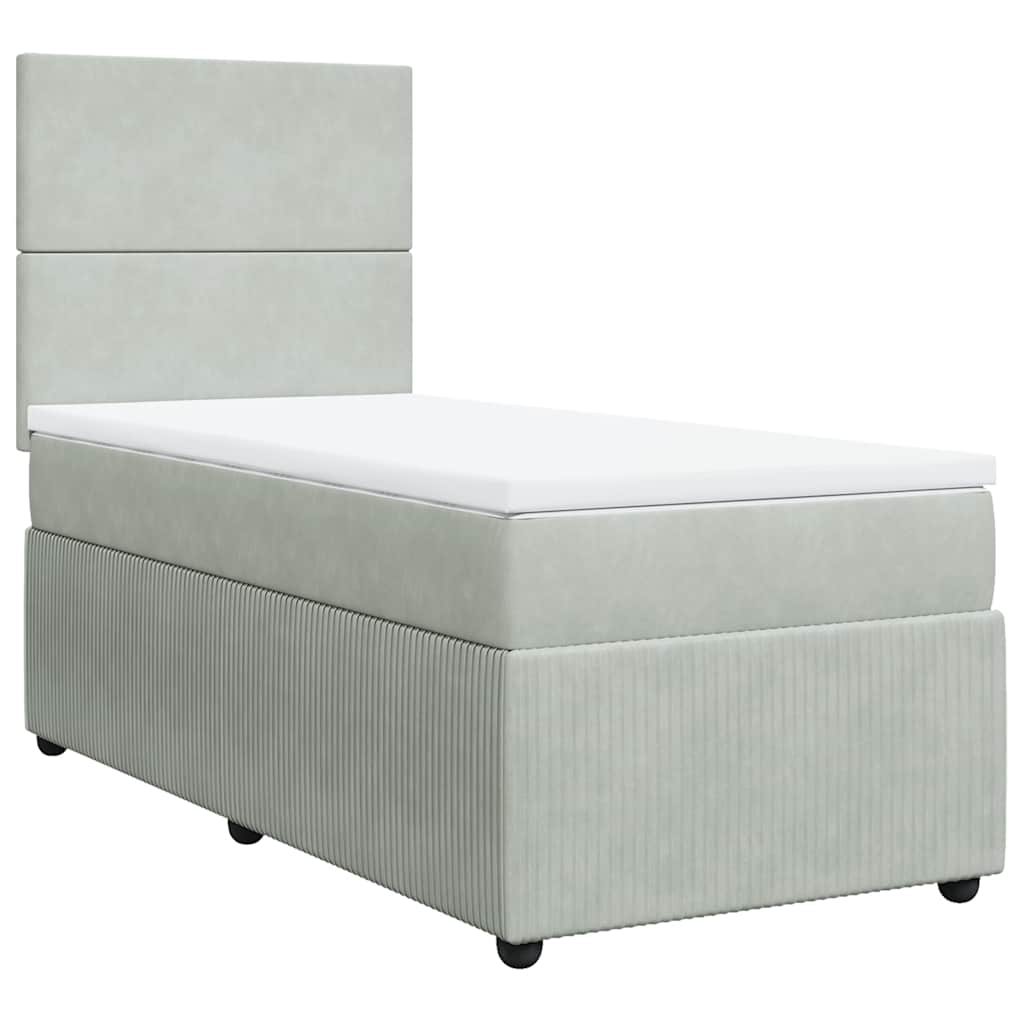 Sommier à lattes de lit et matelas Gris clair 90x200 cm Velours - XIOS