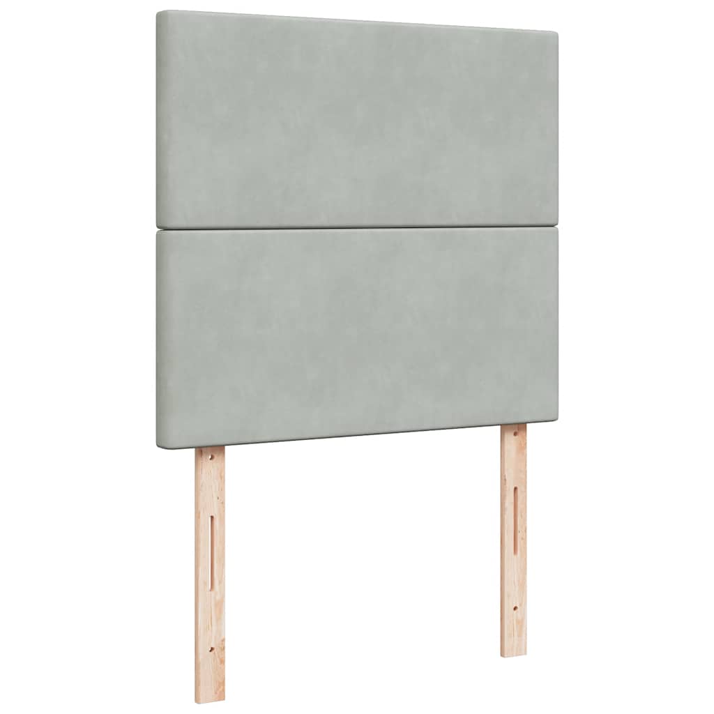 Sommier à lattes de lit et matelas Gris clair 90x200 cm Velours - XIOS