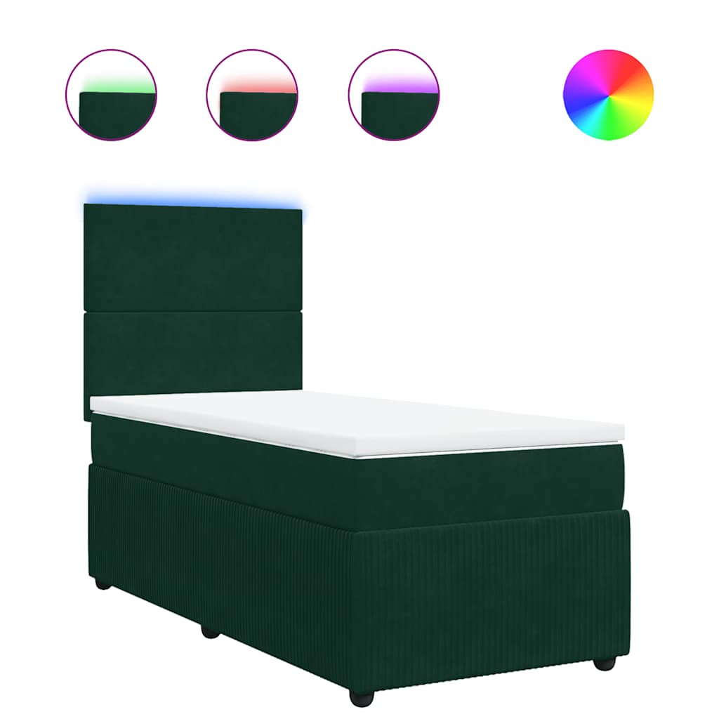 Sommier à lattes de lit avec matelas Vert foncé 90x200 cm - XIOS