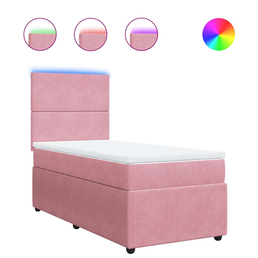 Sommier à lattes de lit avec matelas Rose 90x200 cm Velours - XIOS