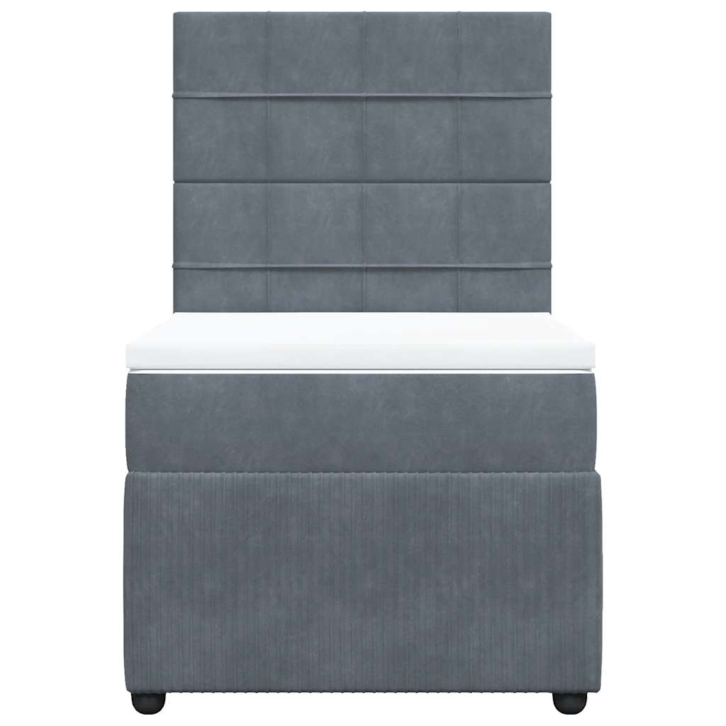 Sommier à lattes de lit et matelas Gris foncé 90x200 cm Velours - XIOS