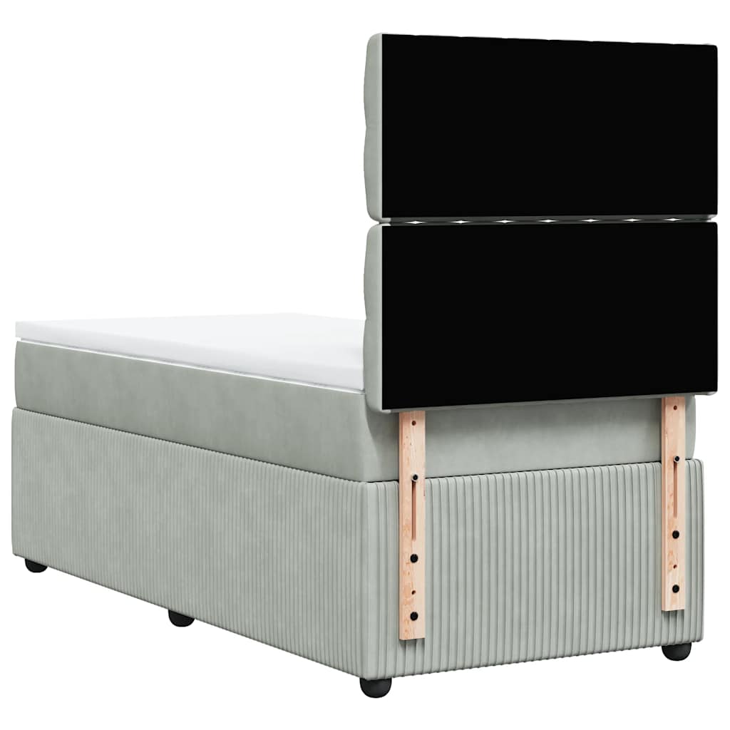 Sommier à lattes de lit et matelas Gris clair 90x200 cm Velours - XIOS