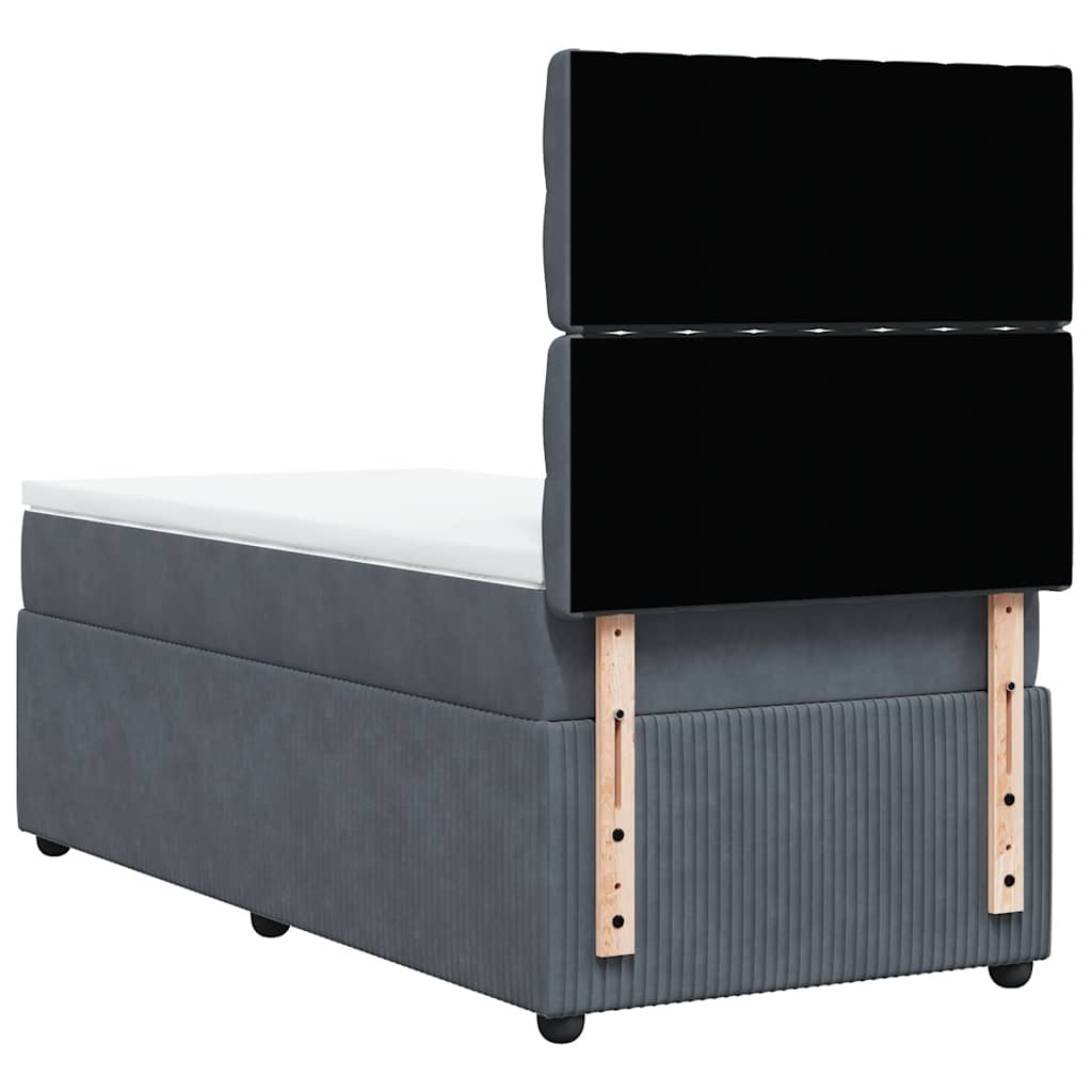Sommier à lattes de lit et matelas Gris foncé 90x200 cm Velours - XIOS