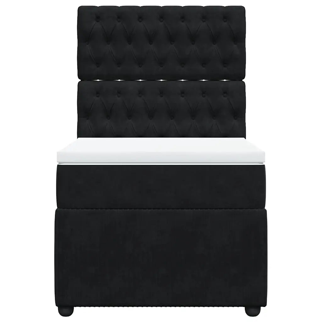 Sommier à lattes de lit avec matelas Noir 90x200 cm Velours - XIOS