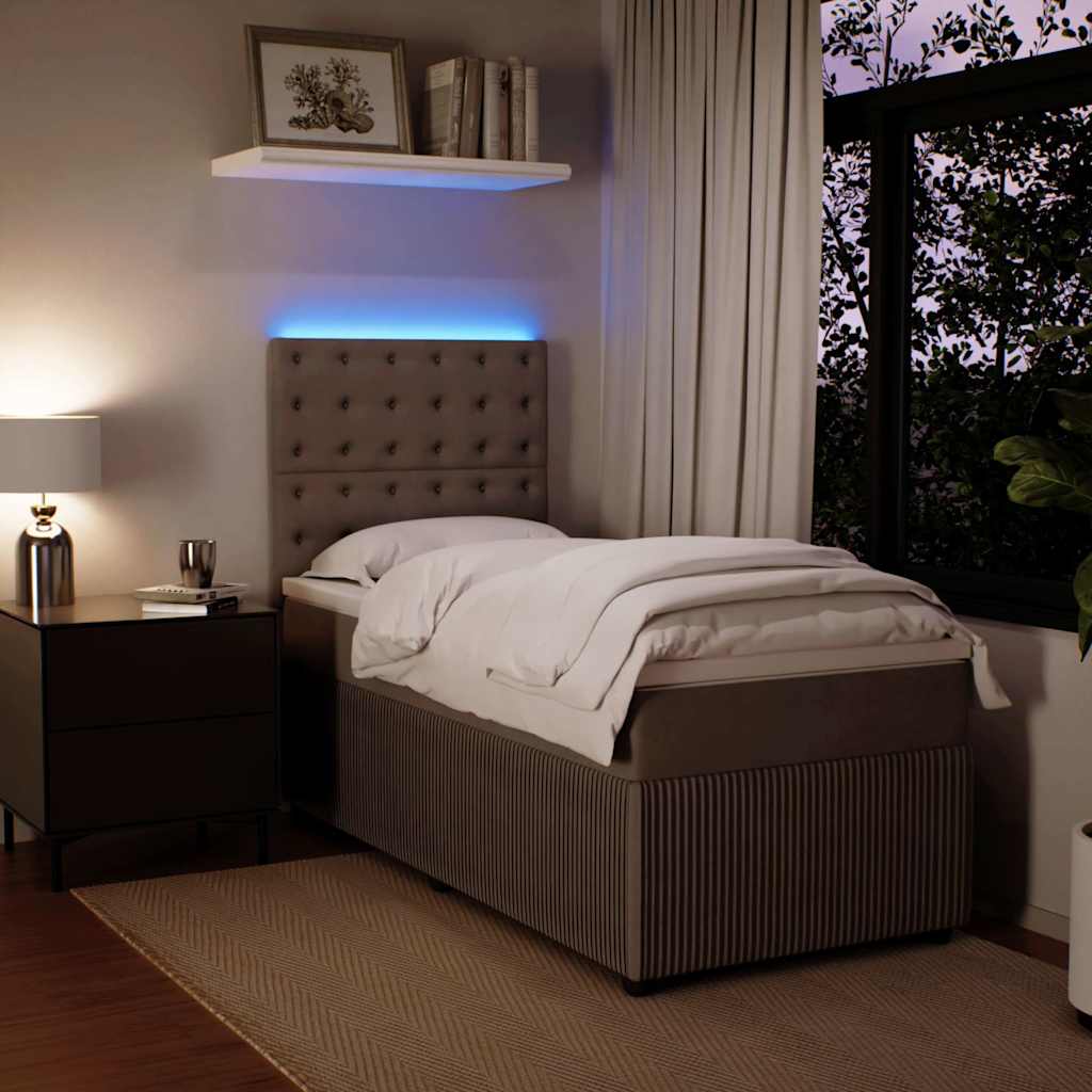 Sommier à lattes de lit et matelas Gris clair 90x200 cm Velours - XIOS