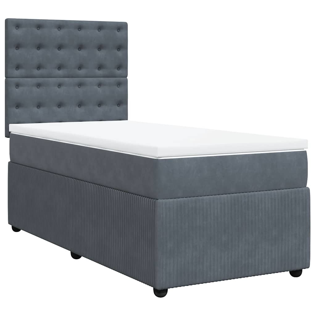 Sommier à lattes de lit et matelas Gris foncé 90x200 cm Velours - XIOS