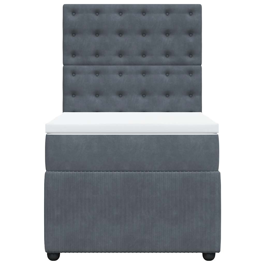 Sommier à lattes de lit et matelas Gris foncé 90x200 cm Velours - XIOS