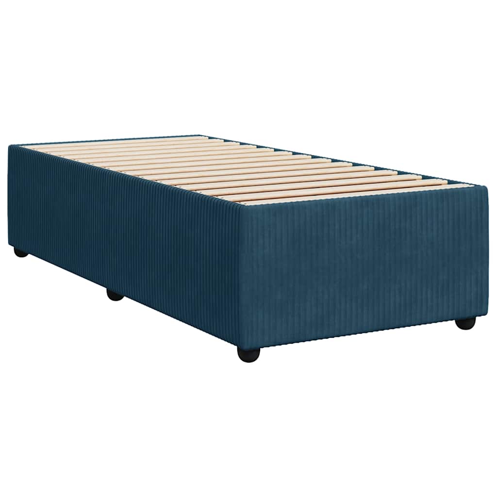 Sommier à lattes de lit avec matelas bleu 90x200 cm velours - XIOS