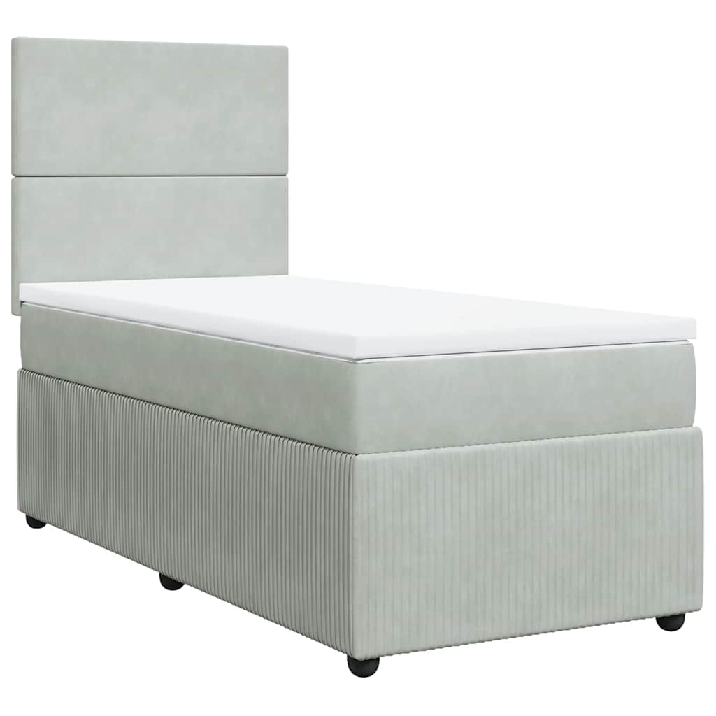 Sommier à lattes de lit et matelas Gris clair 100x200cm Velours - XIOS