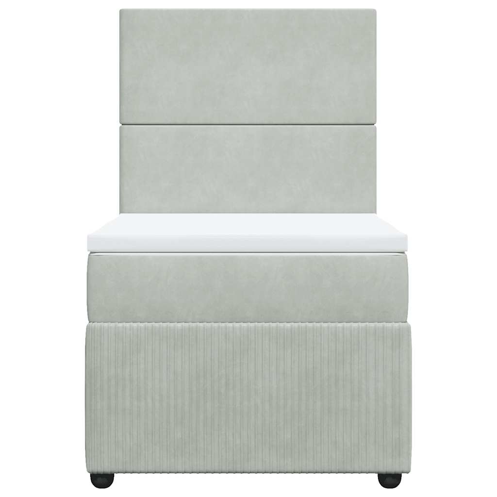 Sommier à lattes de lit et matelas Gris clair 100x200cm Velours - XIOS