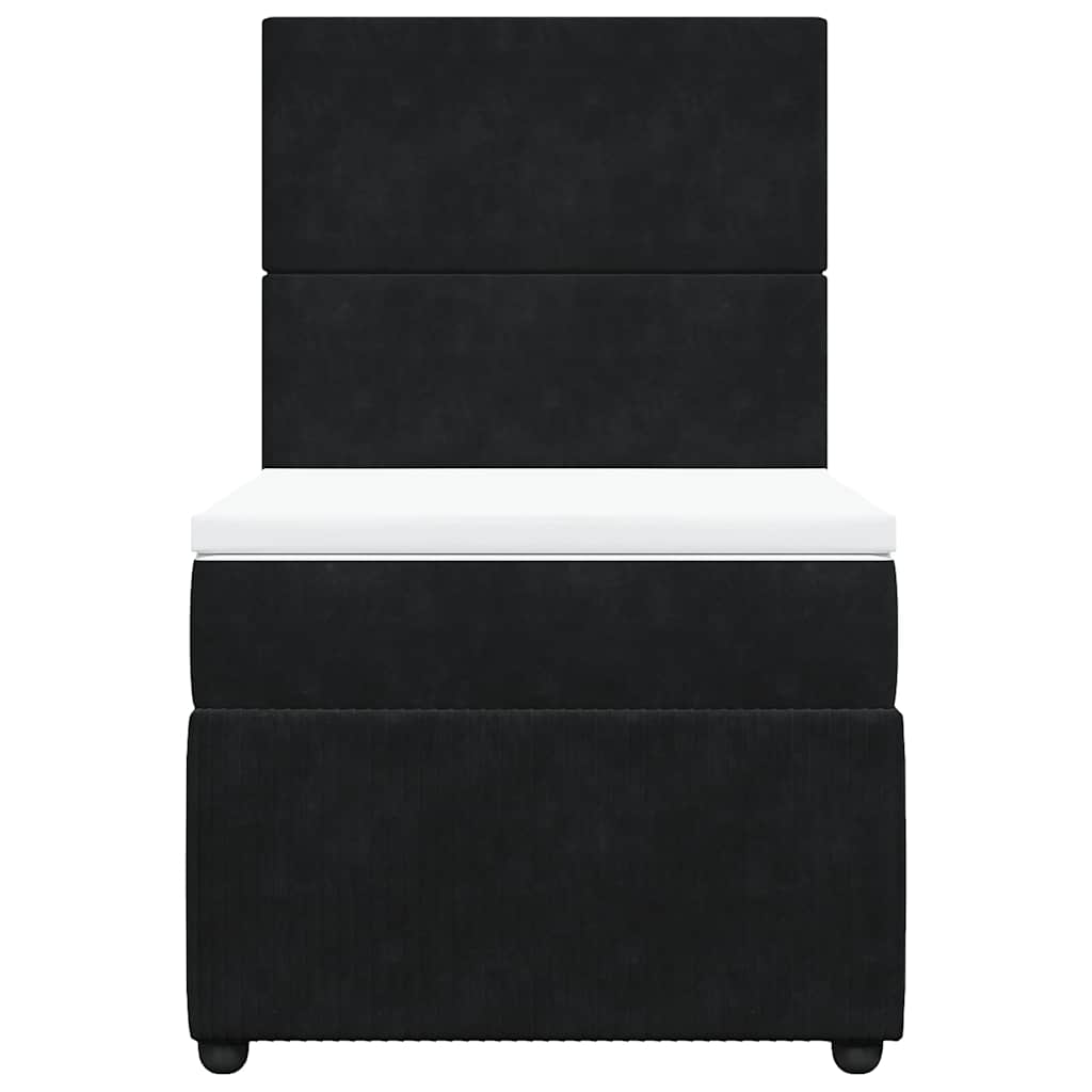 Sommier à lattes de lit avec matelas Noir 100x200 cm Velours - XIOS